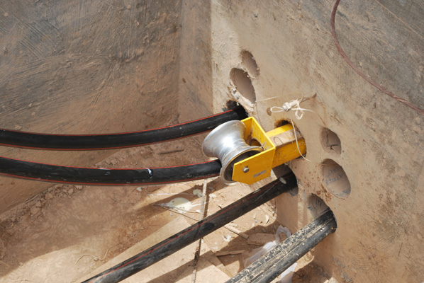 Underground cable conduit installation detail